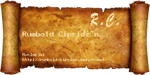 Rumbold Ciprián névjegykártya